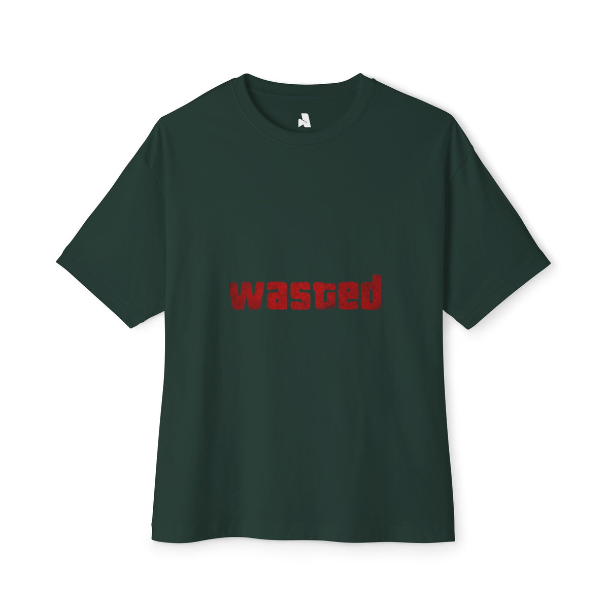Wasted Graphic Tee — Minimal Red 'wasted' Boxy T-Shirt