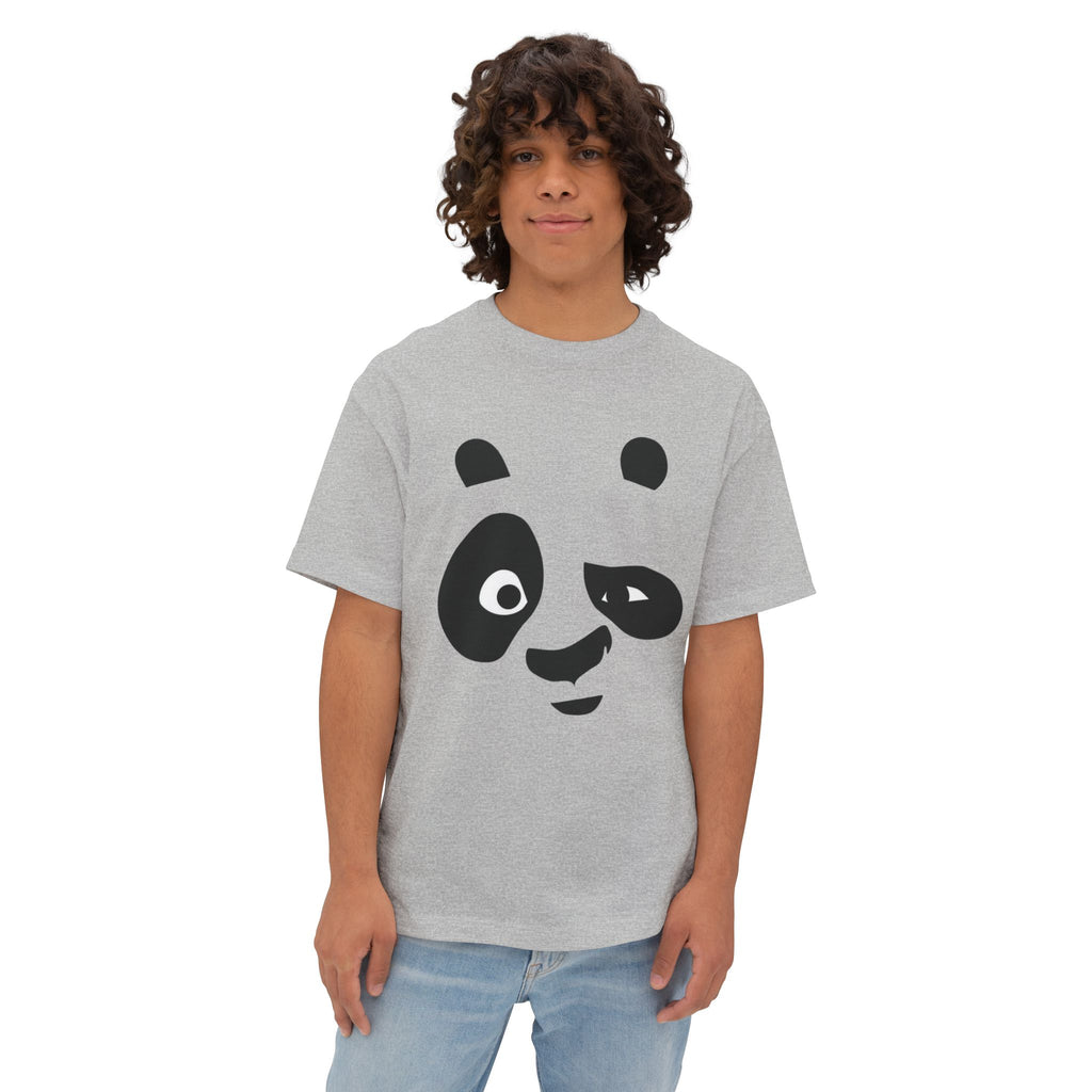 Panda Face Oversized Tee — Cute Minimalist Animal Graphic Shirt