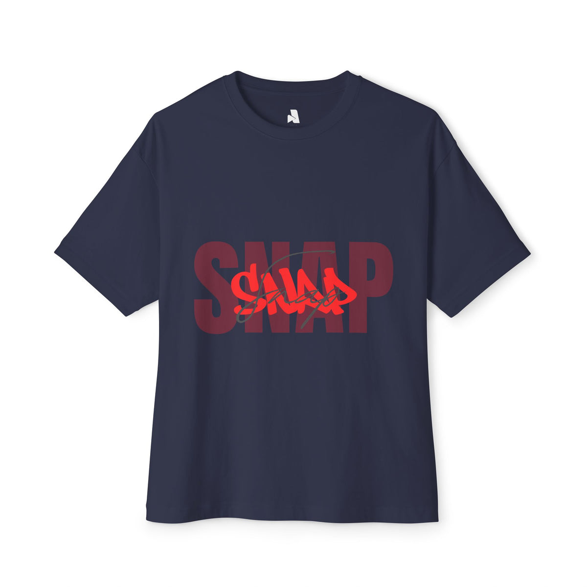 Boxy Tee — 'SNAP' Red Graffiti Logo Oversized T-Shirt