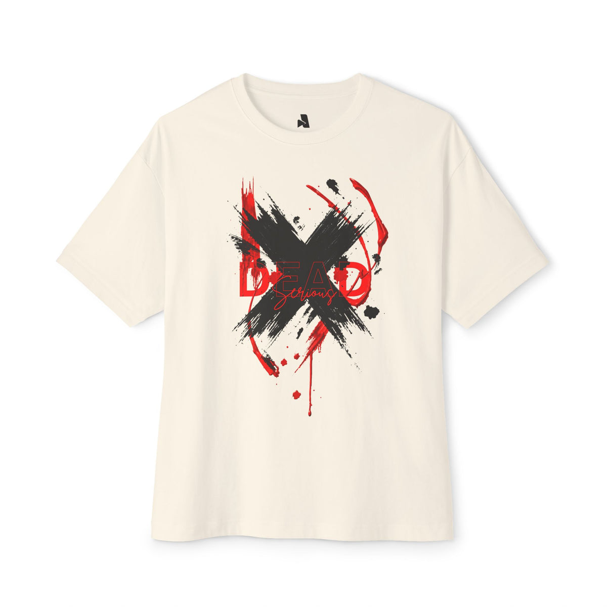 Boxy Tee — Red & Black Grunge X Graphic