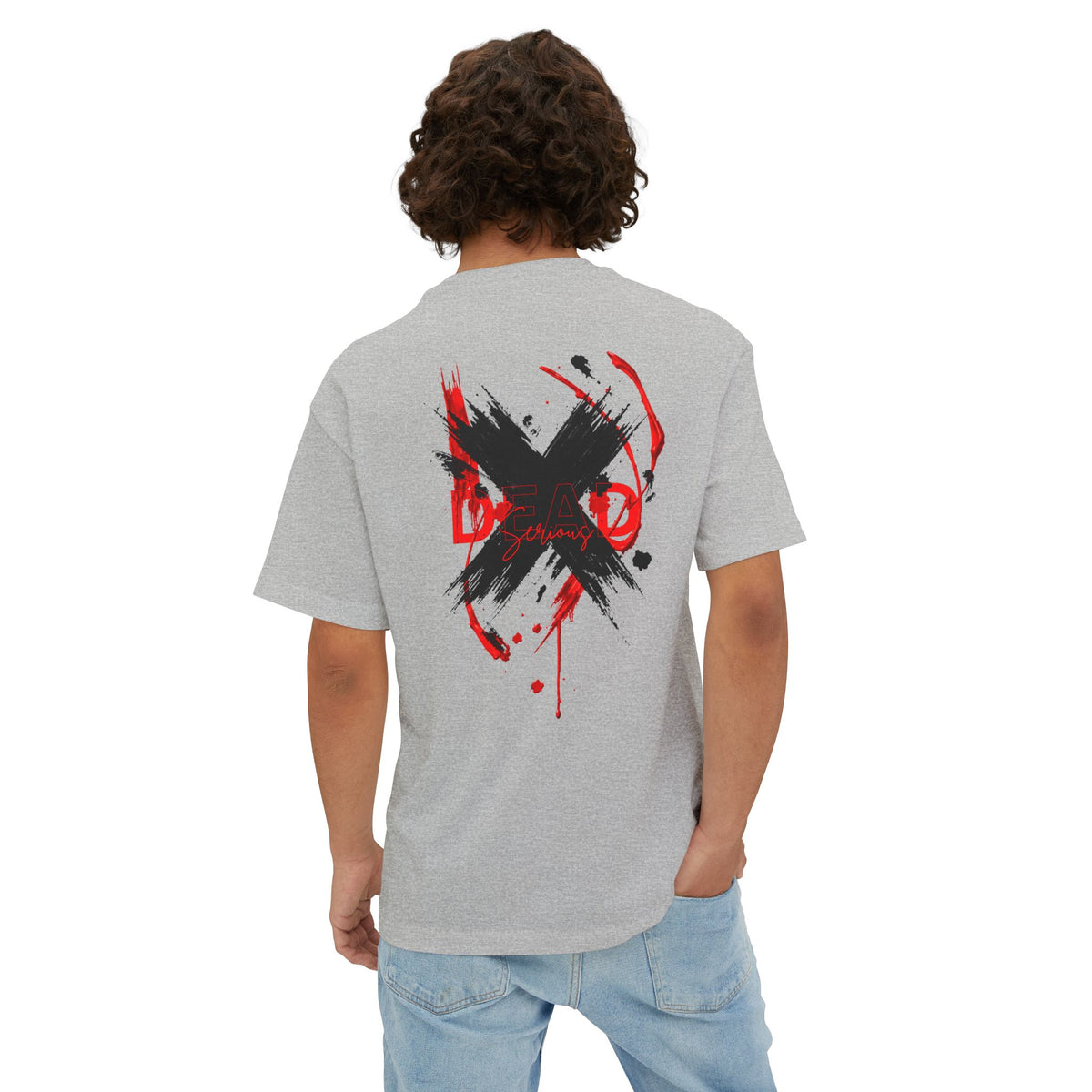 Boxy Tee with Grunge Paint X Graphic — Oversized Streetwear T-Shirt