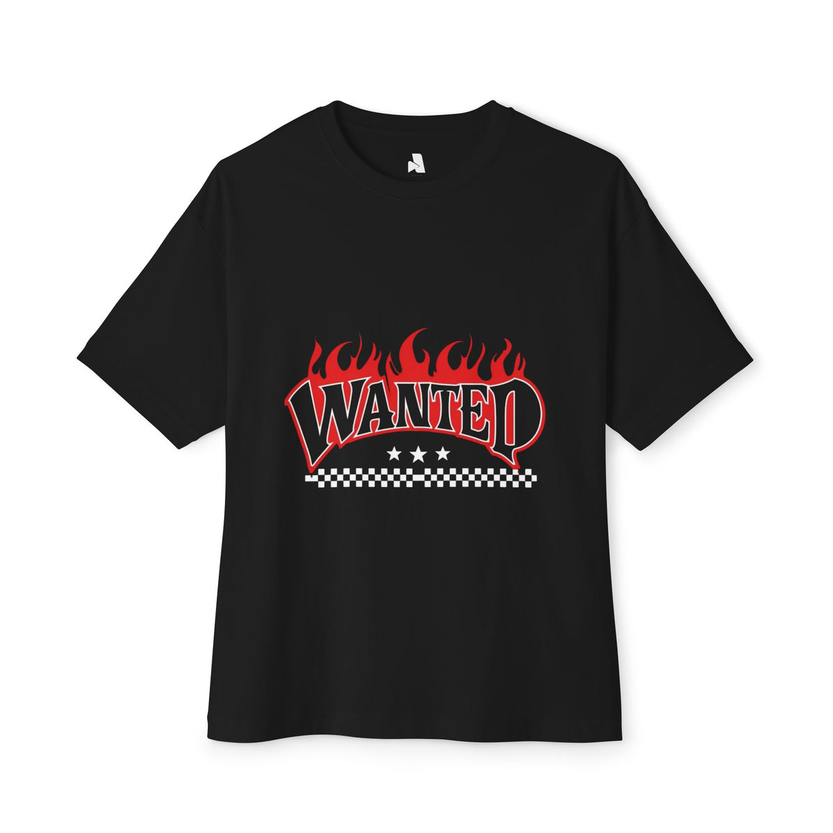 Wanted Flame Graphic Tee — Oversized Boxy T‑Shirt