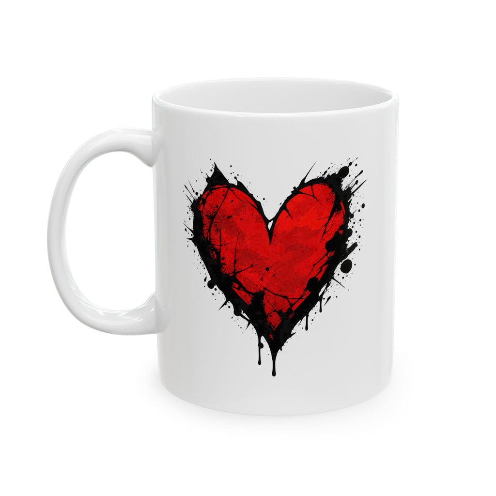 Heart Design Ceramic Mug, (11oz, 15oz)