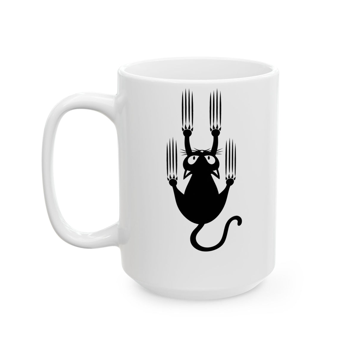 Funny Cat Face Ceramic Mug – Cute Grumpy Cat Coffee Cup (11oz, 15oz)