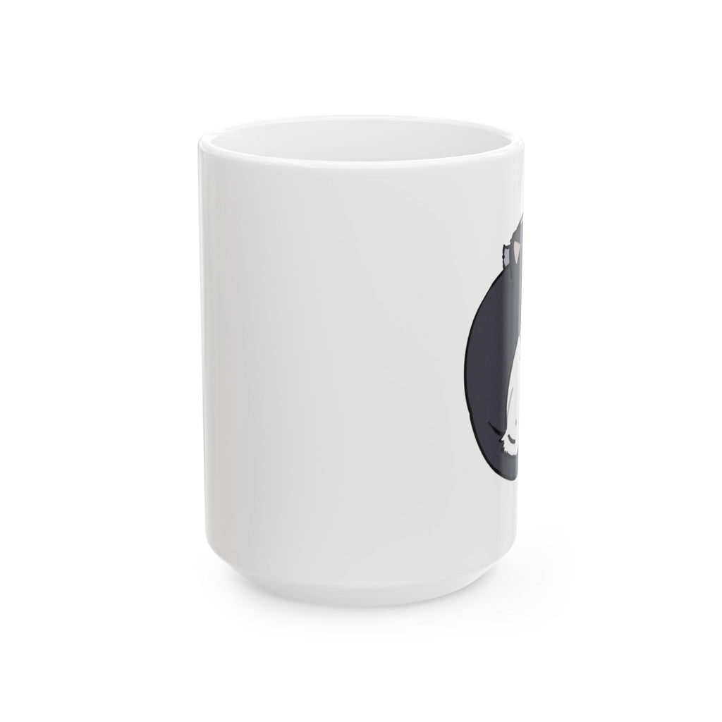 Cat Face Ceramic Mug — Cute Sleeping Kitty Coffee Cup (11oz & 15oz)
