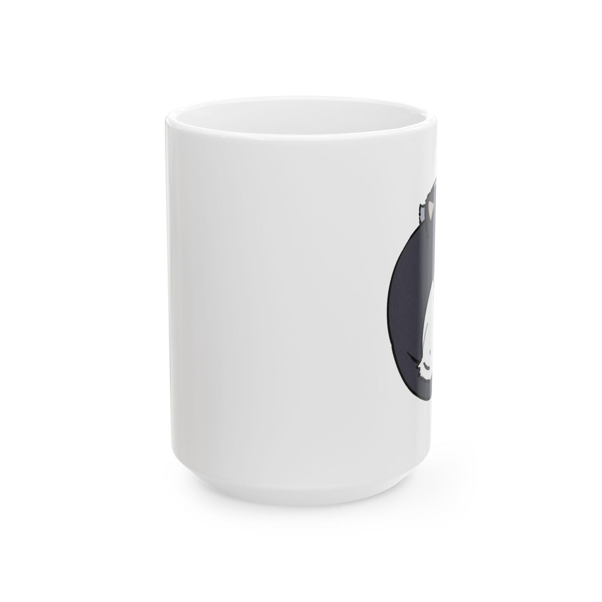 Cat Face Ceramic Mug — Cute Sleeping Kitty Coffee Cup (11oz & 15oz)