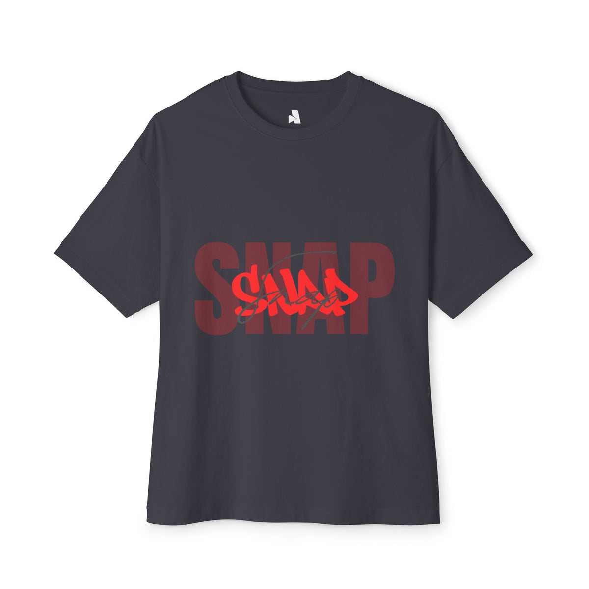 Boxy Tee — 'SNAP' Red Graffiti Logo Oversized T-Shirt