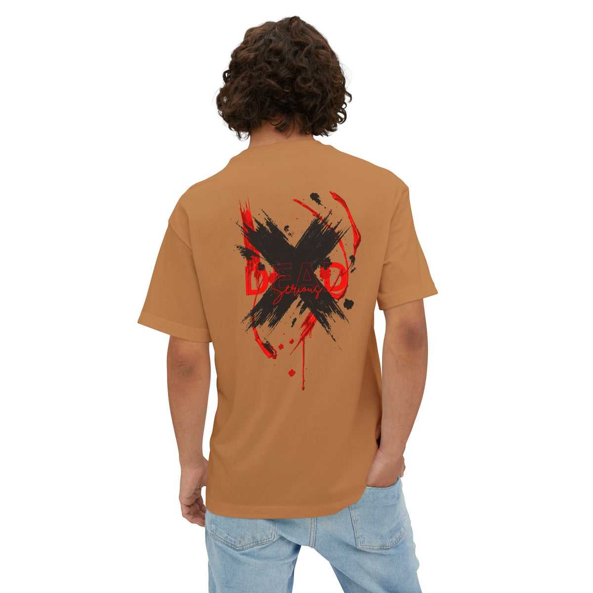 Boxy Tee with Grunge Paint X Graphic — Oversized Streetwear T-Shirt