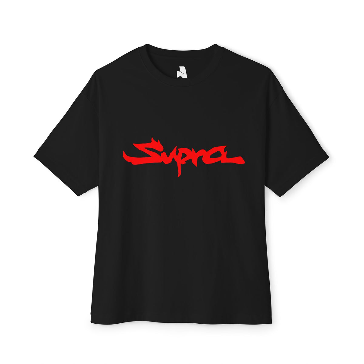 Supra Script Boxy Tee — White Oversized Graphic T-Shirt