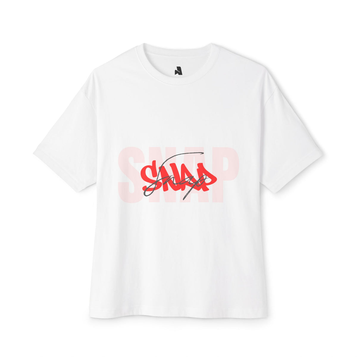 Boxy Tee — 'SNAP' Red Graffiti Logo Oversized T-Shirt