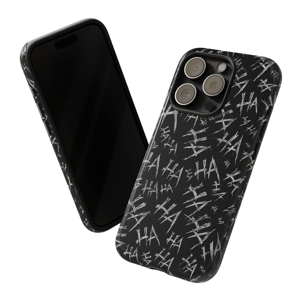 Phone Case — Black 'HA' Graffiti Pattern Protective Case