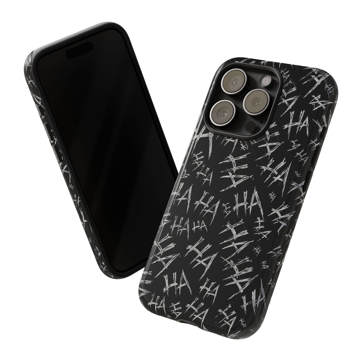Phone Case — Black 'HA' Graffiti Pattern Protective Case