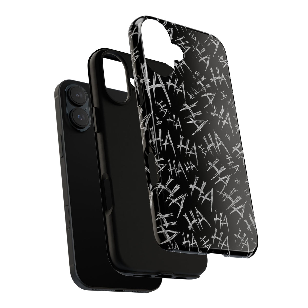 Phone Case — Black 'HA' Graffiti Pattern Protective Case