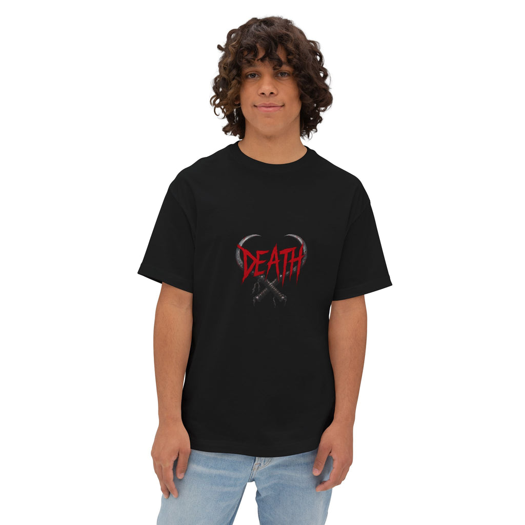 Death Graphic Tee — Gothic Punk Oversized Boxy T-Shirt