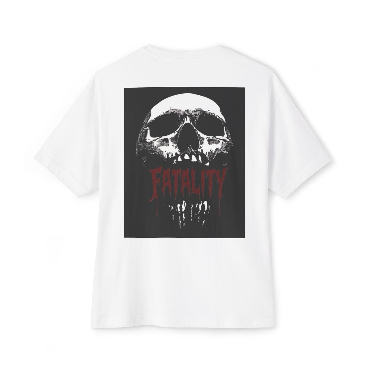 Fatality Graphic Tee — Horror Drip Text Boxy T-Shirt