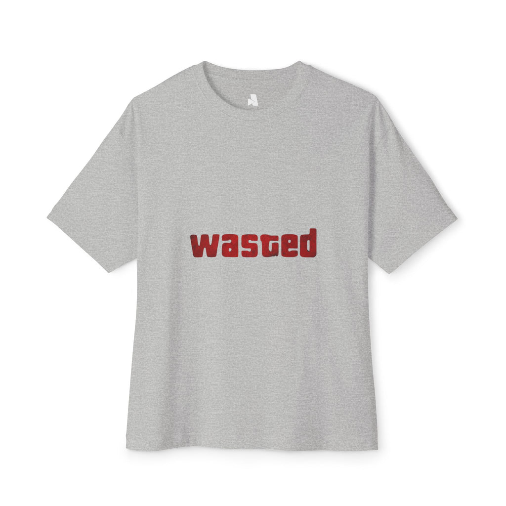 Wasted Graphic Tee — Minimal Red 'wasted' Boxy T-Shirt
