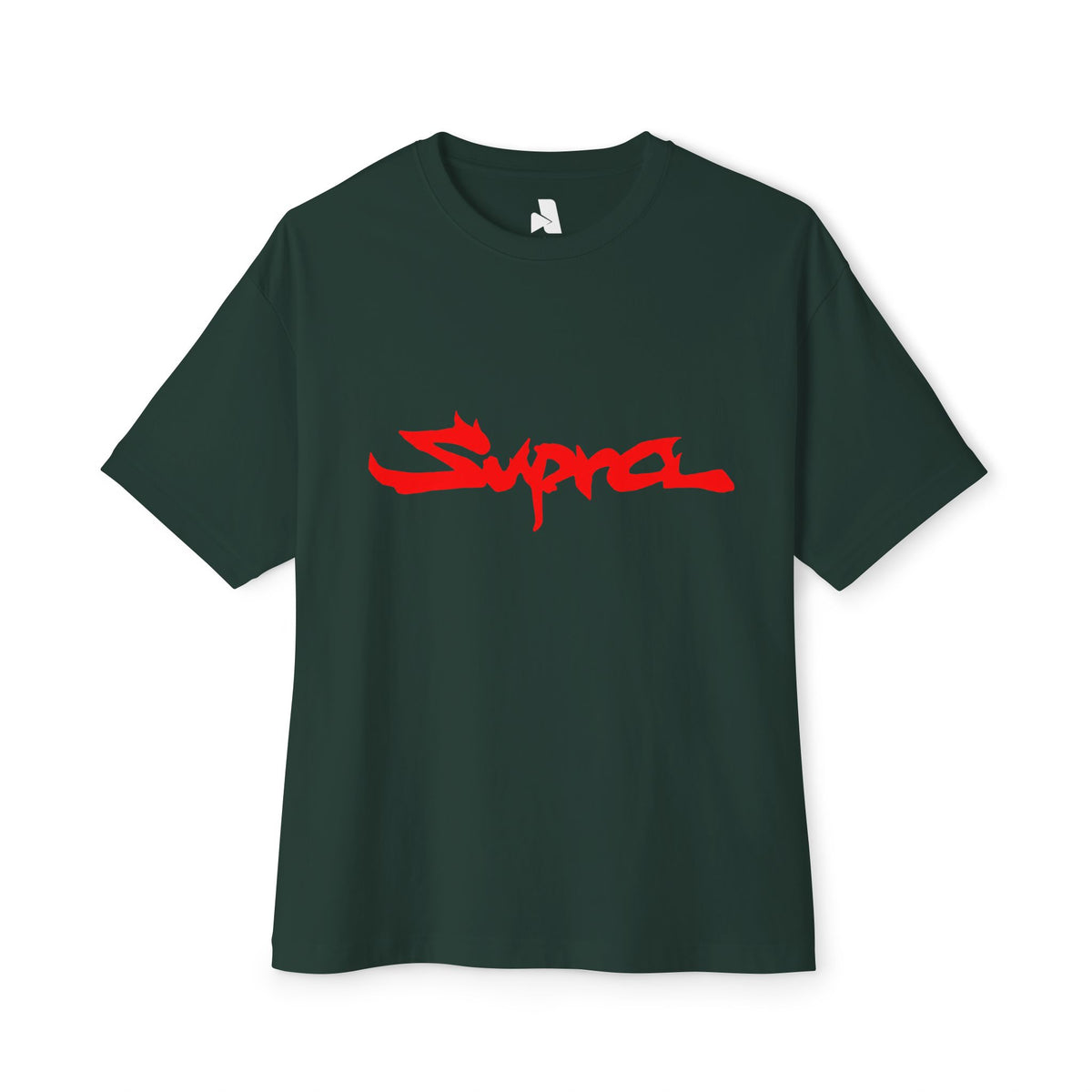Supra Script Boxy Tee — White Oversized Graphic T-Shirt