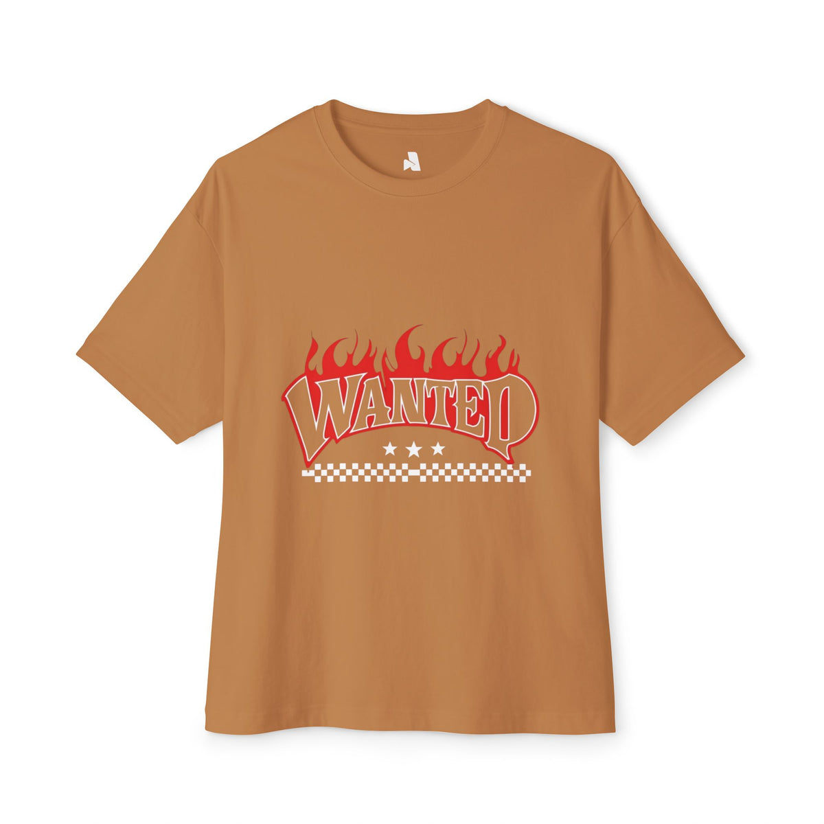 Wanted Flame Graphic Tee — Oversized Boxy T‑Shirt