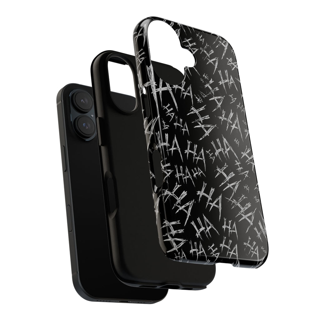 Phone Case — Black 'HA' Graffiti Pattern Protective Case