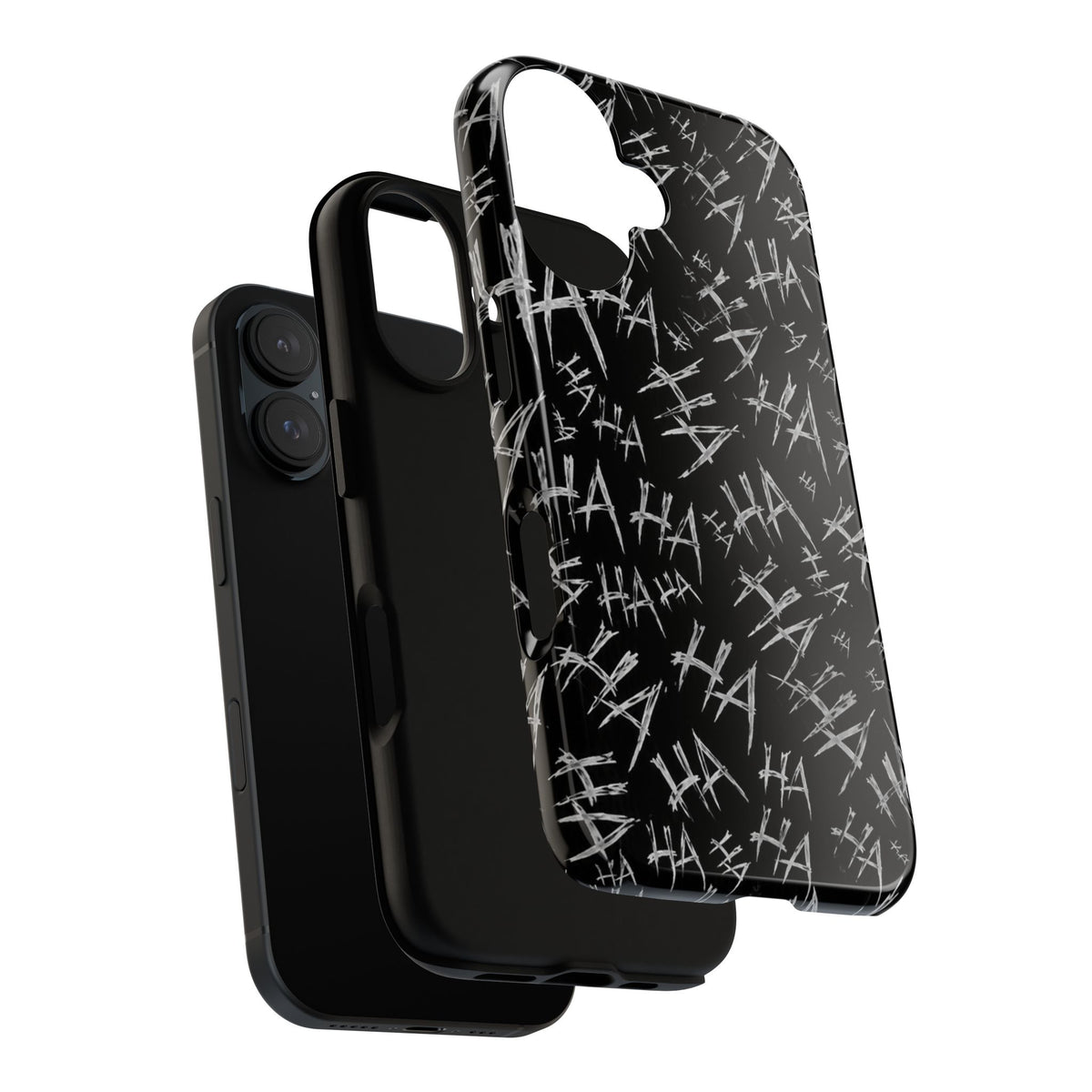 Phone Case — Black 'HA' Graffiti Pattern Protective Case
