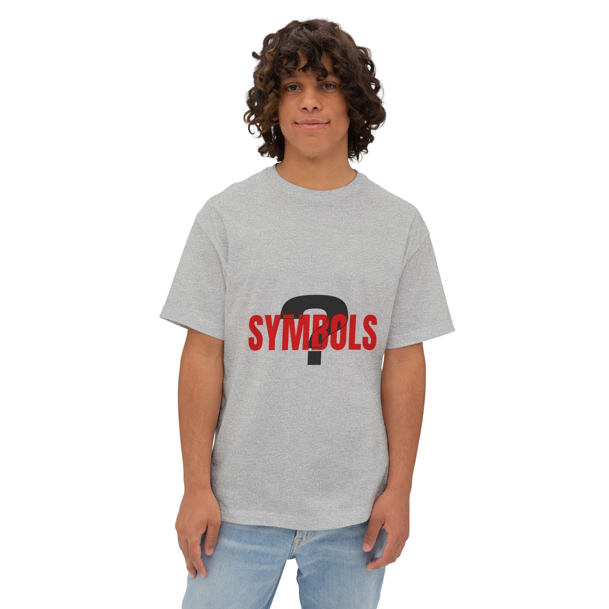 Boxy Tee — 'SYMBOLS?' Graphic Oversized Cotton Tee