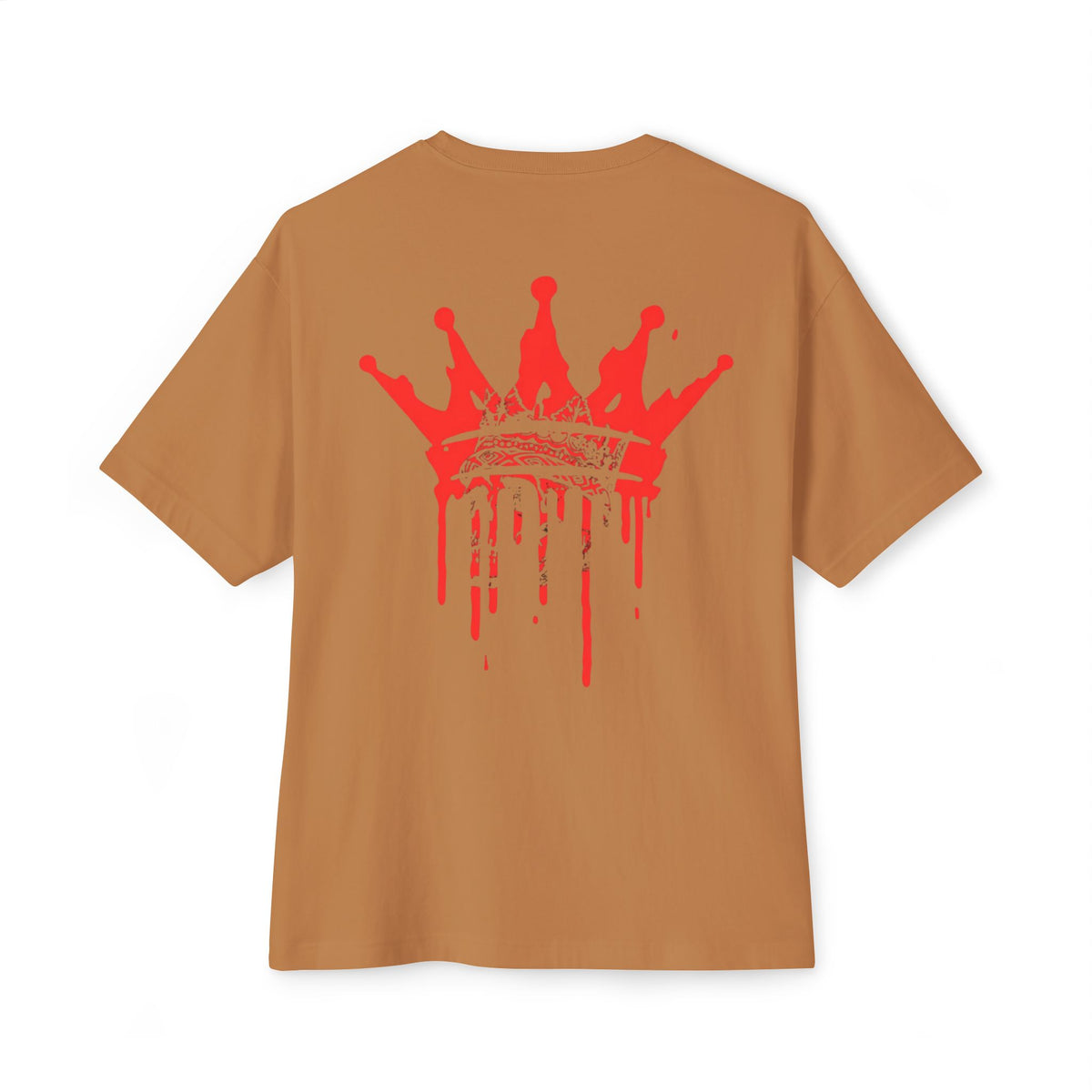 Boxy Tee — Red Drip Crown Graphic T‑Shirt