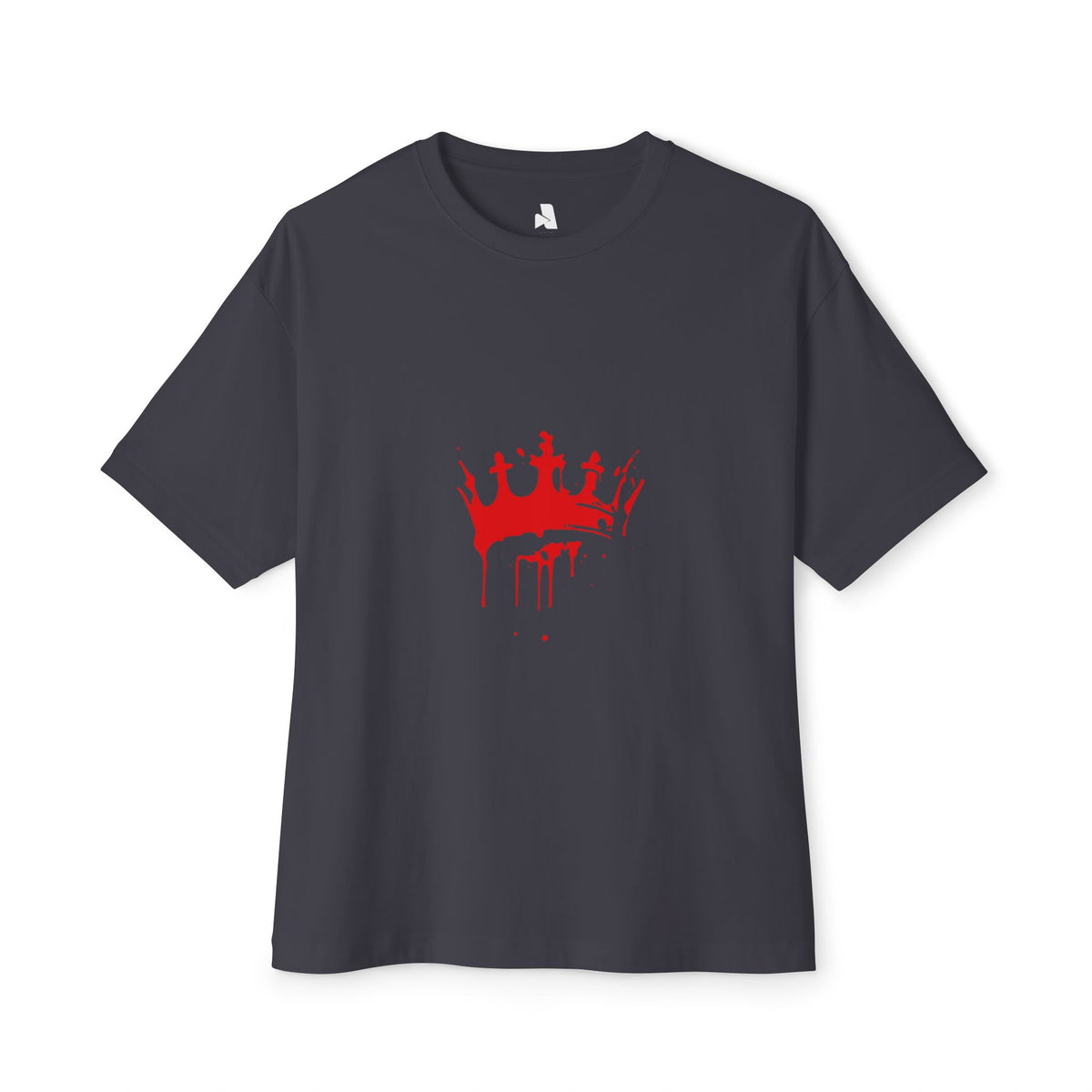 Boxy Tee — Red Drip Crown Graphic T‑Shirt