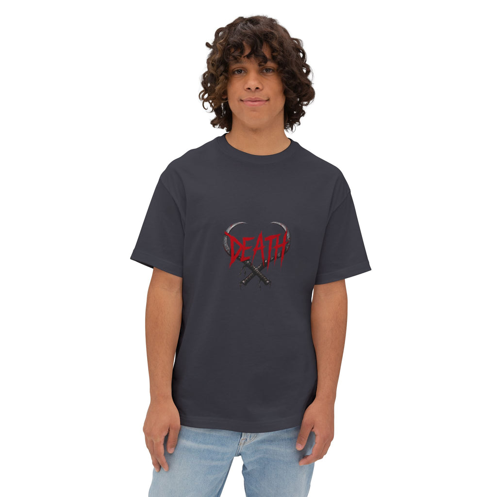 Death Graphic Tee — Gothic Punk Oversized Boxy T-Shirt