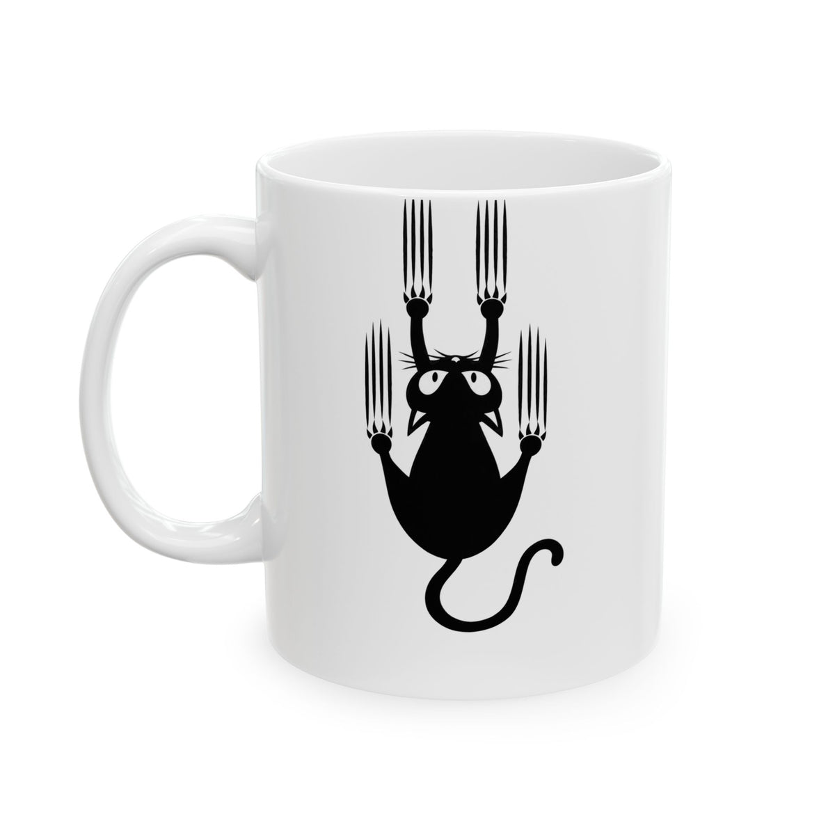 Funny Cat Face Ceramic Mug – Cute Grumpy Cat Coffee Cup (11oz, 15oz)