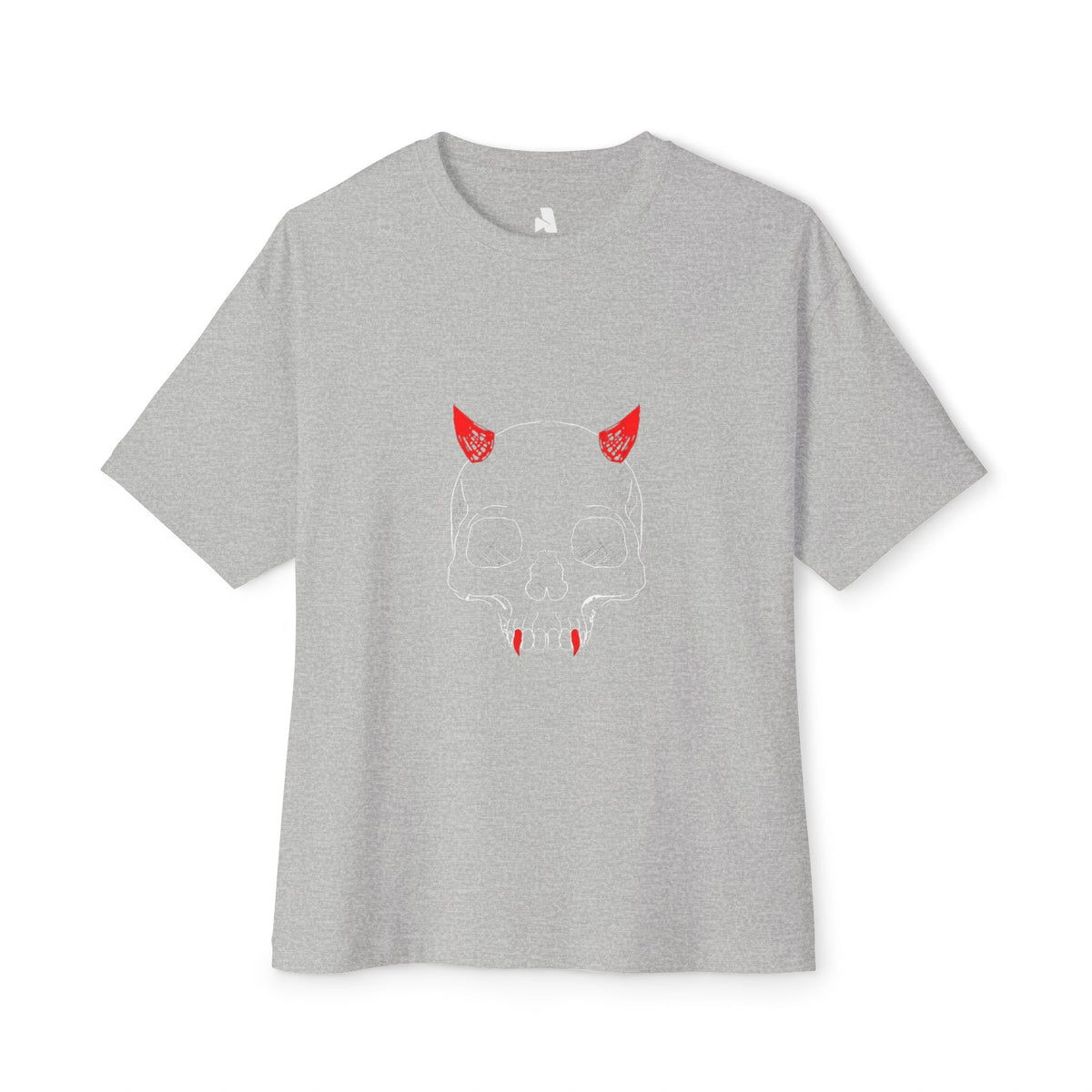Doodled Skull Oversized Boxy Tee