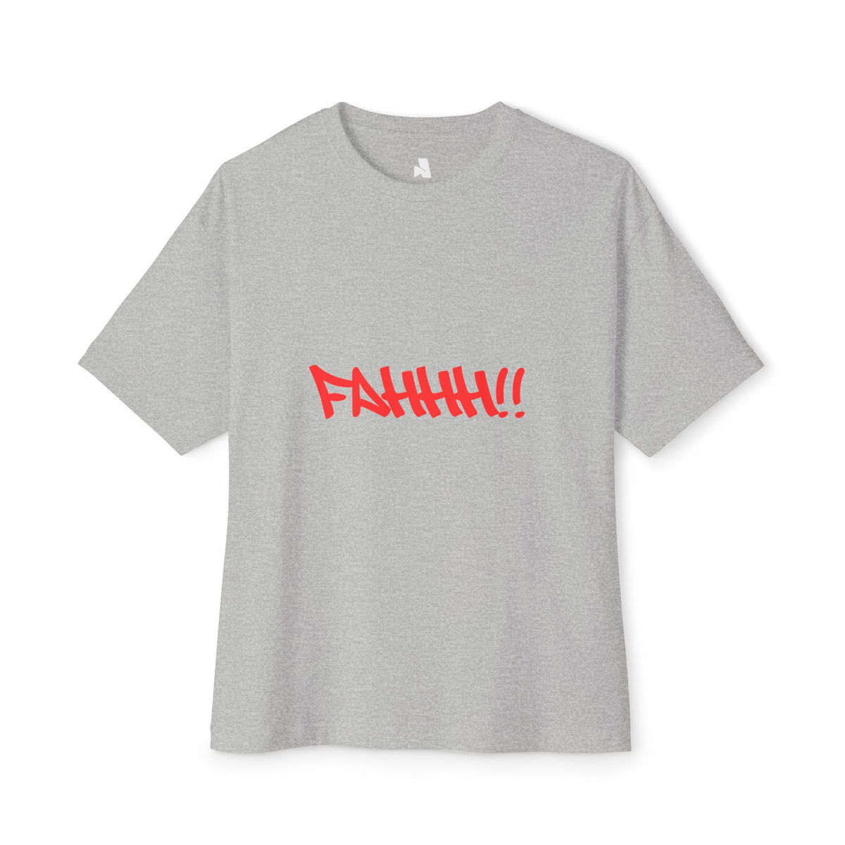 Boxy Tee — Red 'FAHHH!!' Graffiti Graphic
