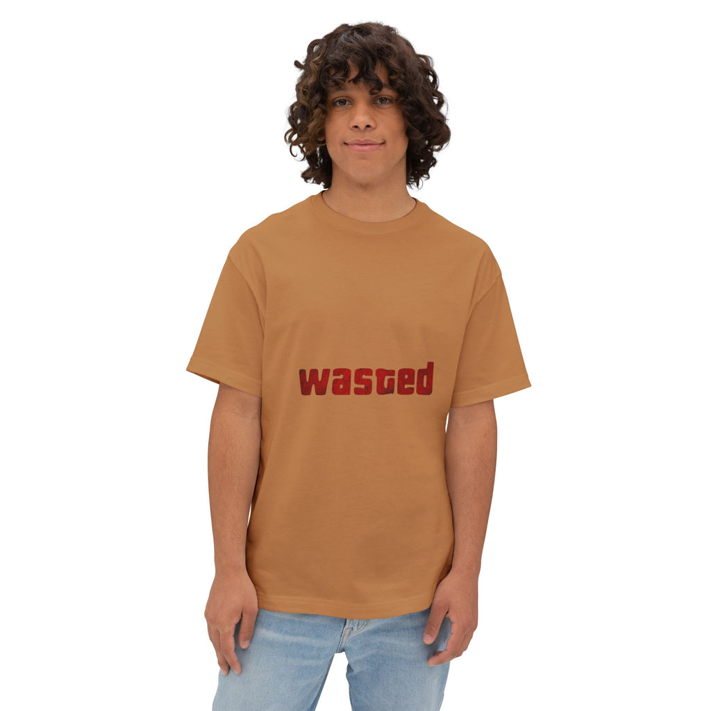Wasted Graphic Tee — Minimal Red 'wasted' Boxy T-Shirt