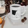 Minimal Cat Sketch Ceramic Mug — Cute Line Art Coffee Cup (11oz, 15oz)