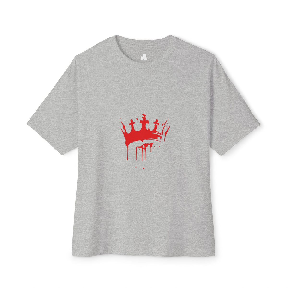 Boxy Tee — Red Drip Crown Graphic T‑Shirt