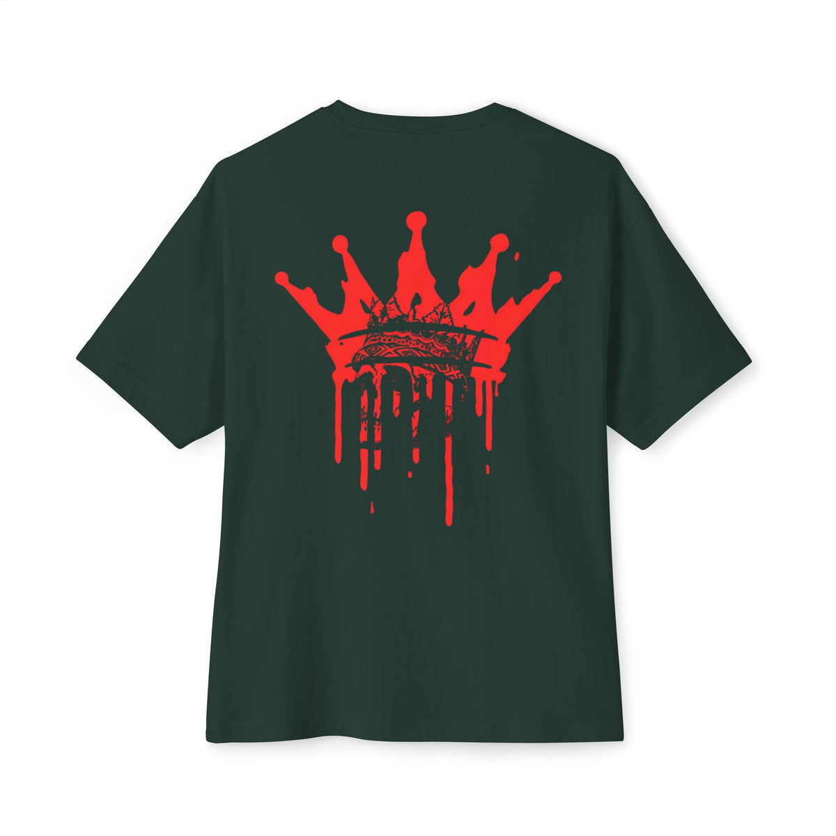 Boxy Tee — Red Drip Crown Graphic T‑Shirt