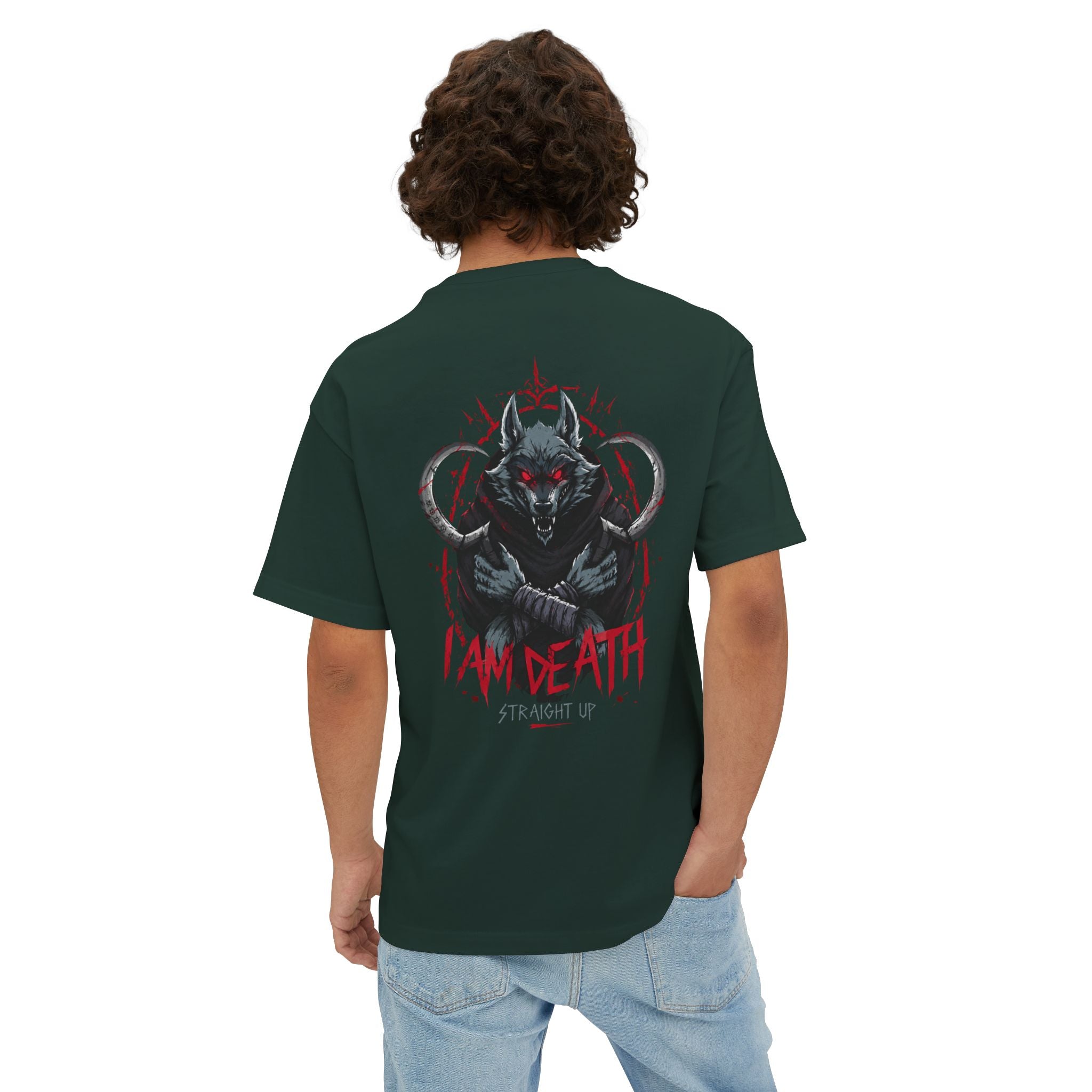 Death Graphic Tee — Gothic Punk Oversized Boxy T-Shirt
