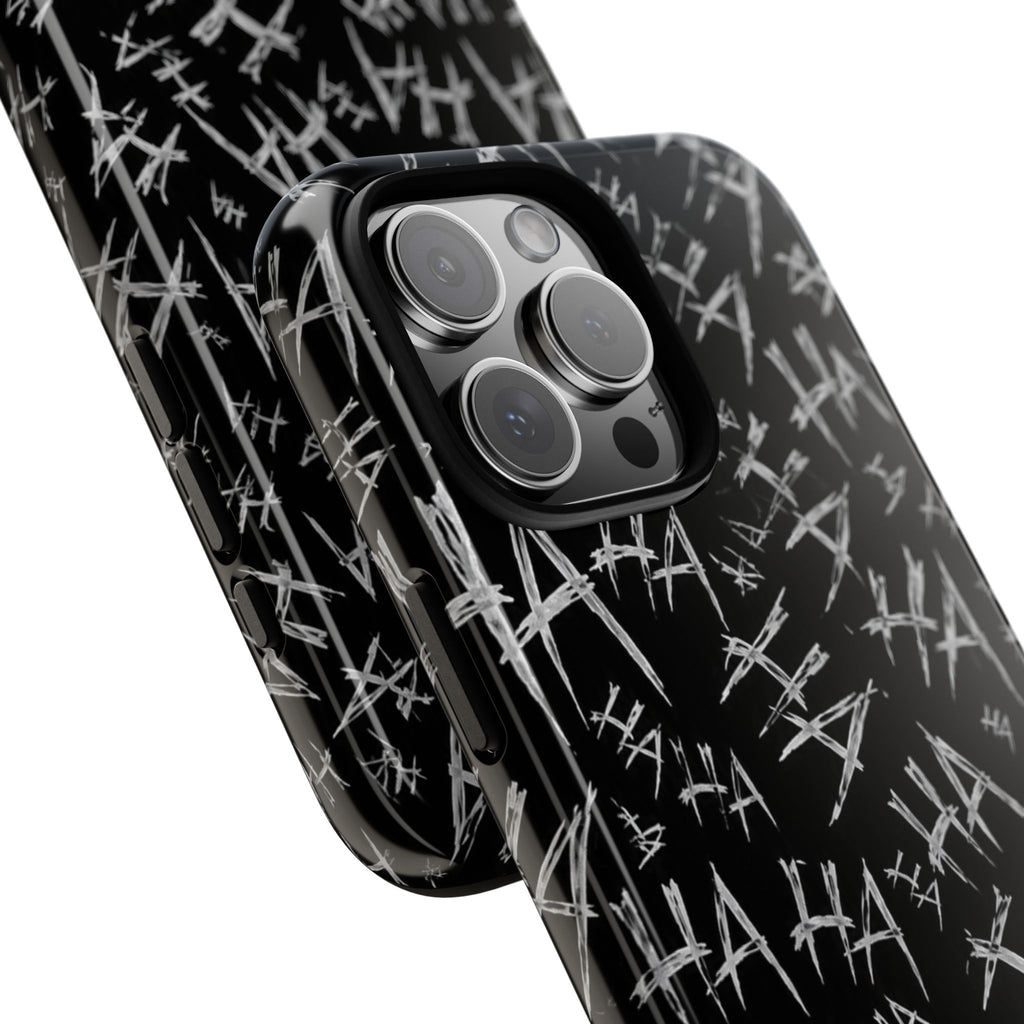Phone Case — Black 'HA' Graffiti Pattern Protective Case