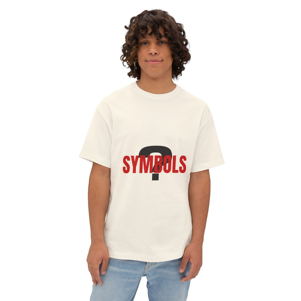Boxy Tee — 'SYMBOLS?' Graphic Oversized Cotton Tee