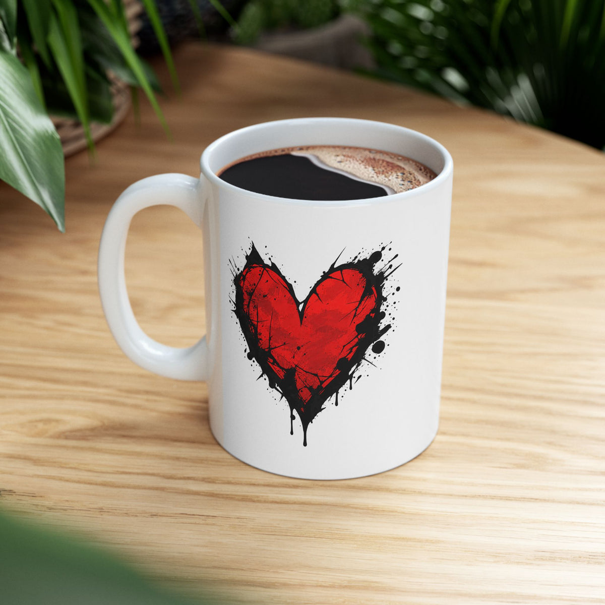 Heart Design Ceramic Mug, (11oz, 15oz)