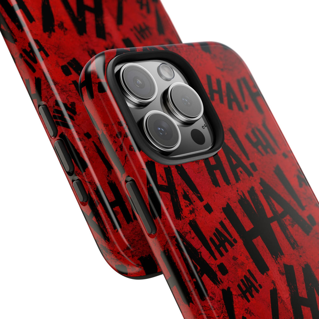 Phone Case — Red "HA!" Comic Laugh Pattern Tough Case