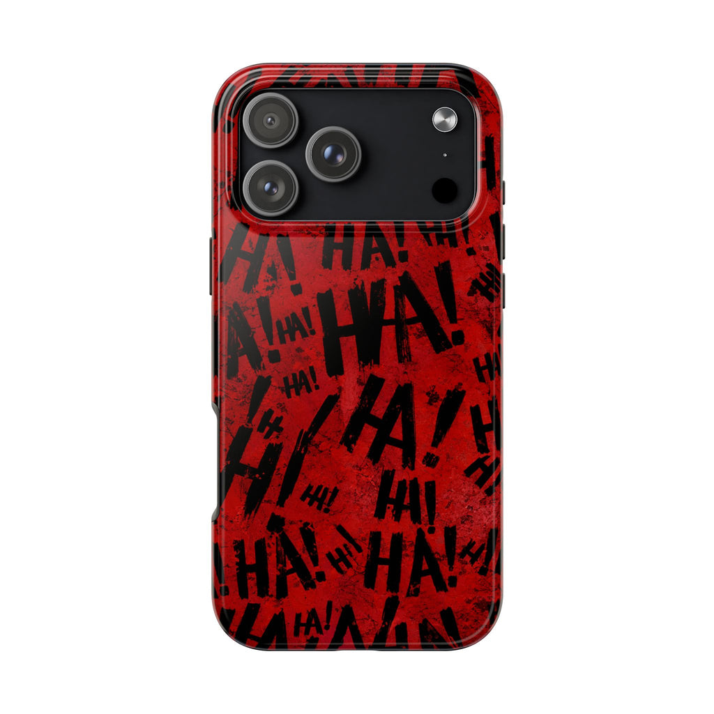 Phone Case — Red "HA!" Comic Laugh Pattern Tough Case