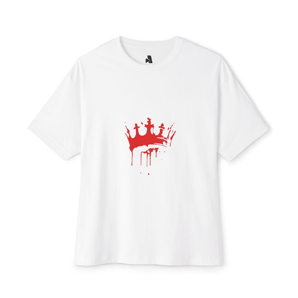 Boxy Tee — Red Drip Crown Graphic T‑Shirt