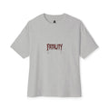 Fatality Graphic Tee — Horror Drip Text Boxy T-Shirt
