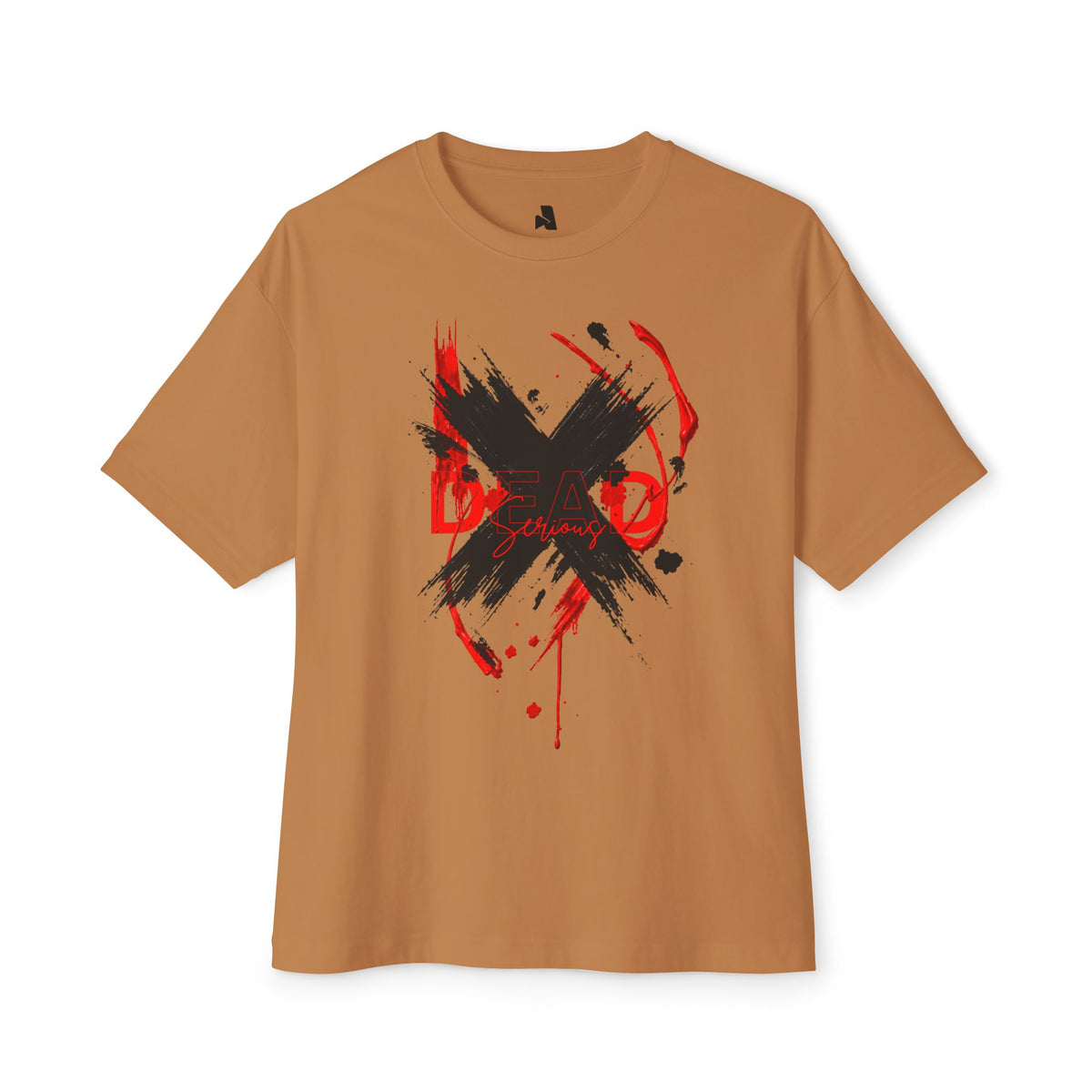 Boxy Tee — Red & Black Grunge X Graphic
