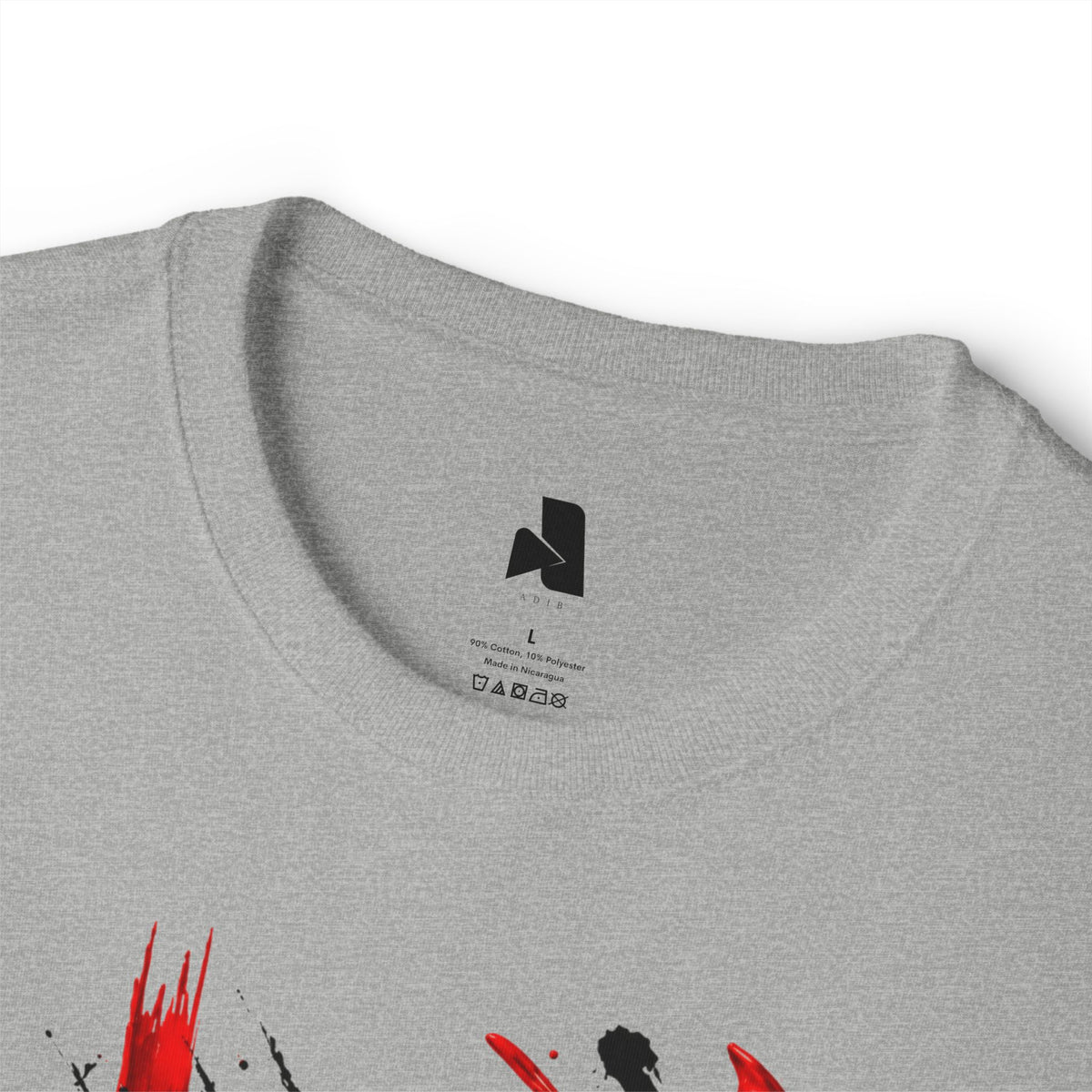 Boxy Tee — Red & Black Grunge X Graphic
