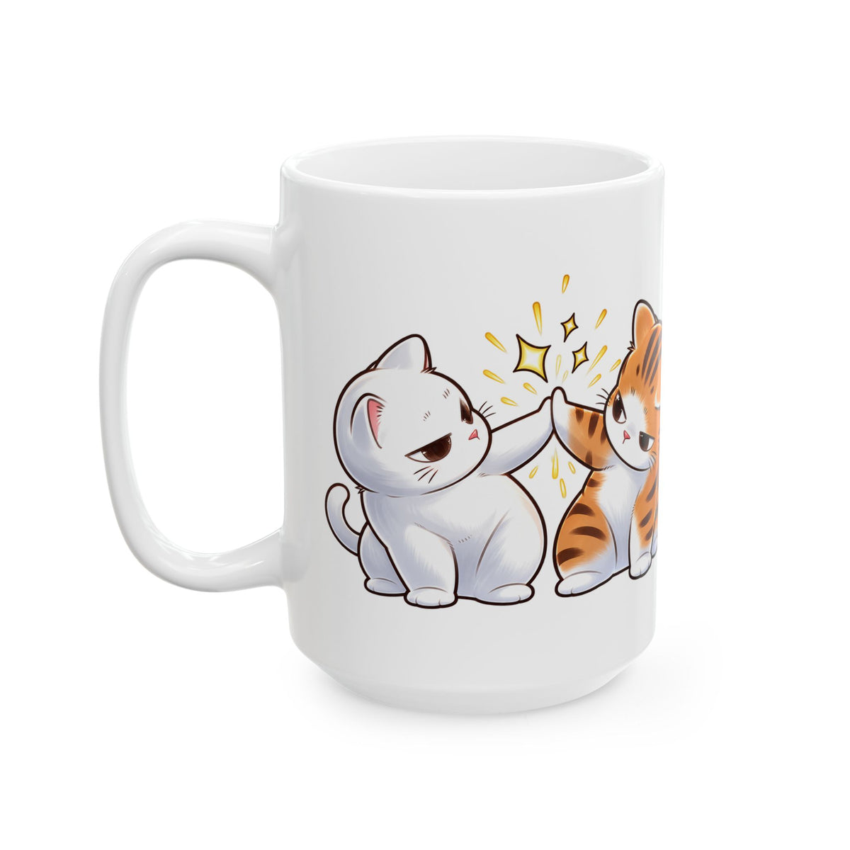 Cute Kitten Pair Ceramic Mug – Adorable Cat Illustration Coffee Cup (11oz, 15oz)