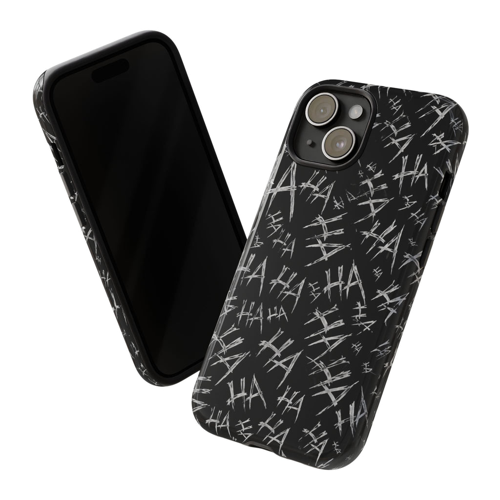 Phone Case — Black 'HA' Graffiti Pattern Protective Case
