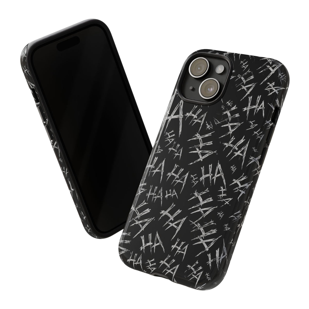 Phone Case — Black 'HA' Graffiti Pattern Protective Case