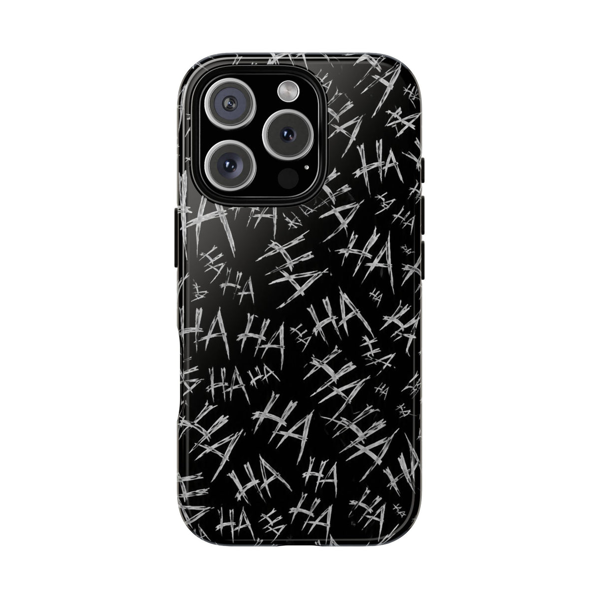 Phone Case — Black 'HA' Graffiti Pattern Protective Case