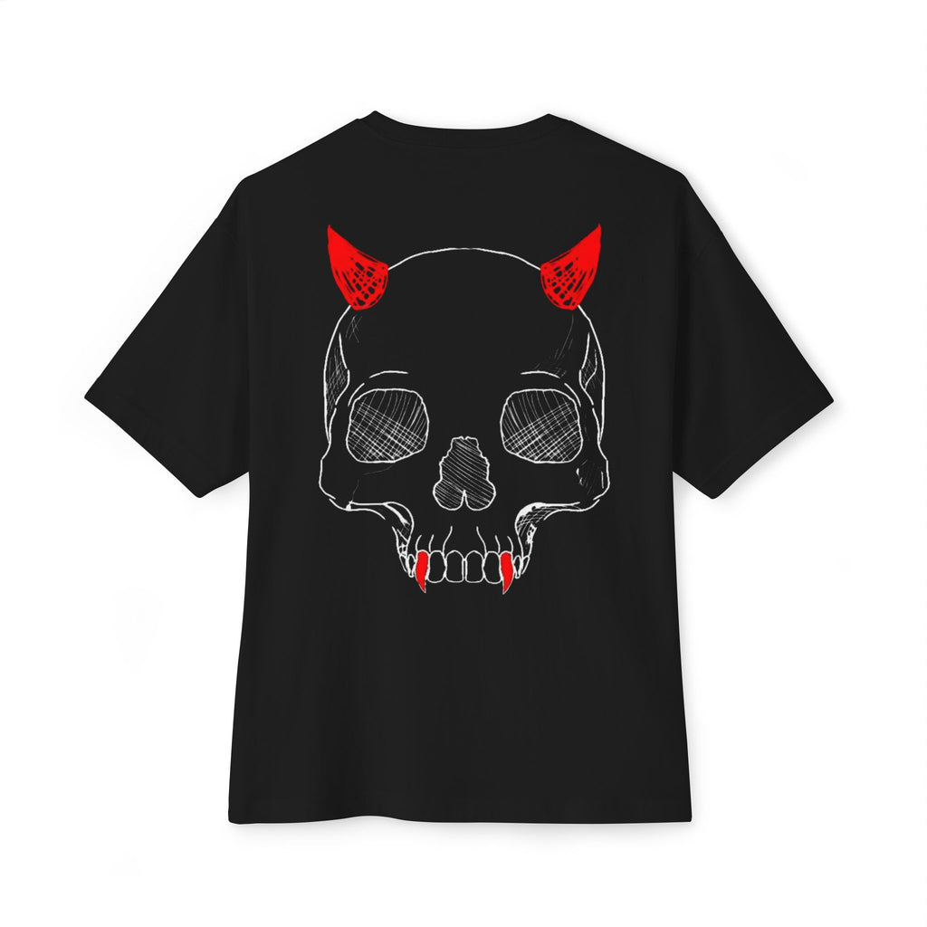 Doodled Skull Oversized Boxy Tee
